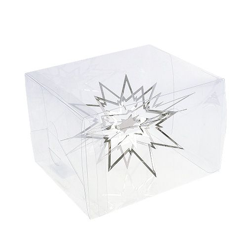 Floristik24 Stella in metallo per appendere argento 3D 16 cm