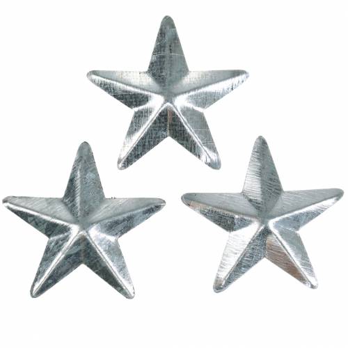 Floristik24 Stella metallo argento 4 cm 48 pz