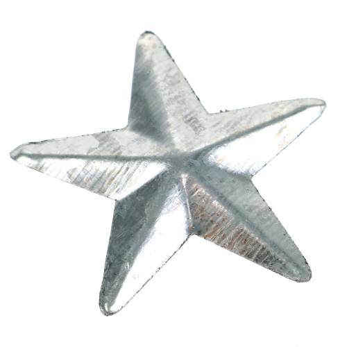 Floristik24 Stella metallo argento 4 cm 48 pz