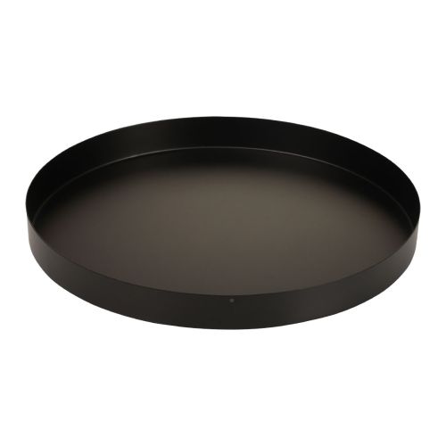 Vassoio decorativo in metallo vassoio portacandele rotondo nero Ø25cm