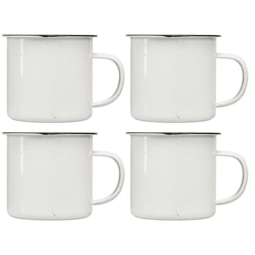 Prodotto Tazza in metallo Tazza per piante Metallo Bianco Nero Ø9cm 4pz
