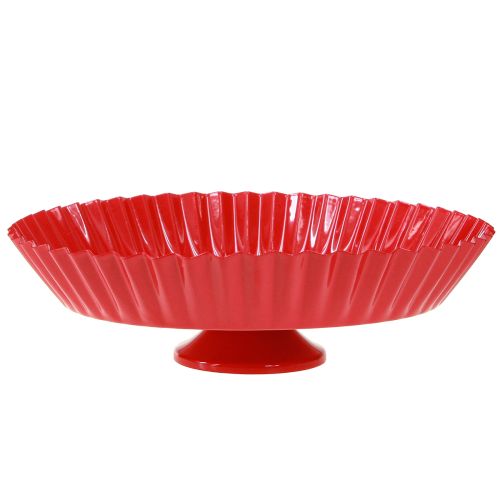Piastra metallica decorativa retrò con base in metallo rosso Ø24cm 2 pezzi