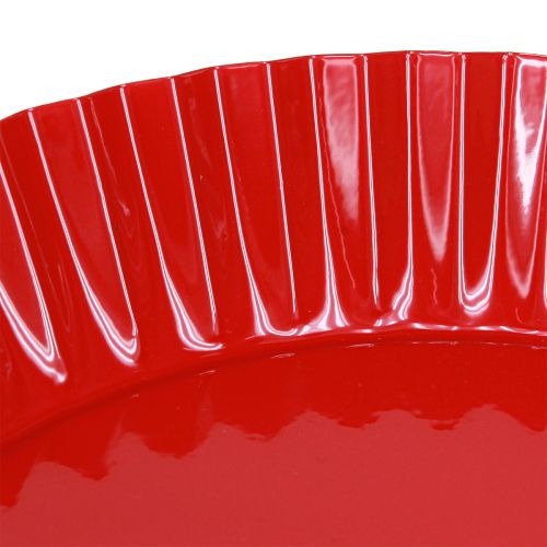 Prodotto Piastra metallica decorativa retrò con base in metallo rosso Ø24cm 2 pezzi