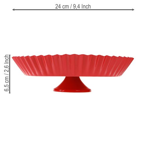 Prodotto Piastra metallica decorativa retrò con base in metallo rosso Ø24cm 2 pezzi