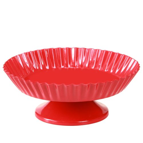 Piastra metallica rossa piccola piastra decorativa con base in metallo Ø14cm 2 pezzi