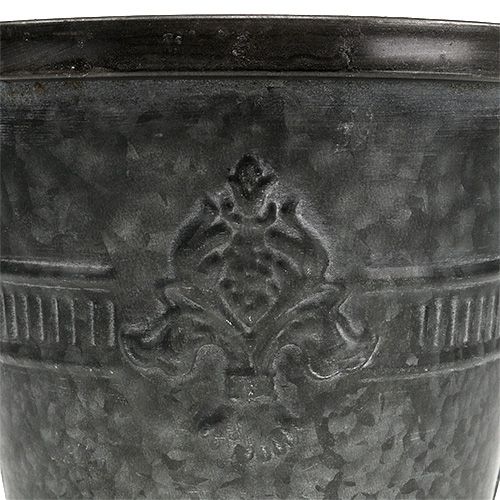Floristik24 Vaso in metallo zinco con motivo Ø18,5cm H14,5cm