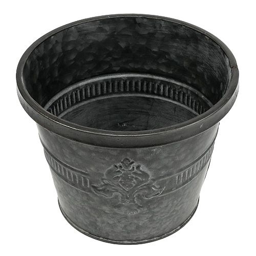 Floristik24 Vaso in metallo zinco con motivo Ø18,5cm H14,5cm