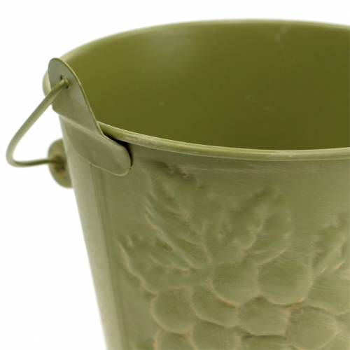 Floristik24 Secchio decorativo frutta giallo, arancione, verde lavato Ø12,5 cm H12 cm set di 3