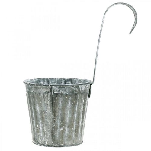 Floristik24 Vaso decorativo da appendere, vaso in metallo, decorazione per balcone, vaso per piante aspetto antico Ø13cm