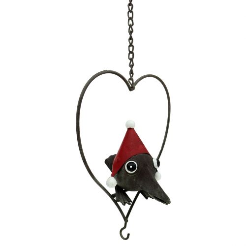 Appendiabiti Bird in the Heart Deco Metal Grigio 48cm