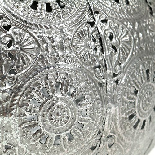 Floristik24 Metallo vento leggero argento orientale Ø17,5cm H12cm