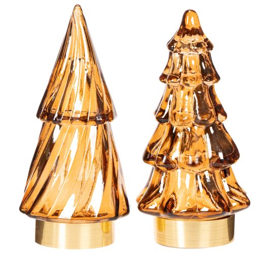 Decorazione natalizia a LED in vetro per interni, a batteria, 13 cm, 2 pezzi | Floristik24.it