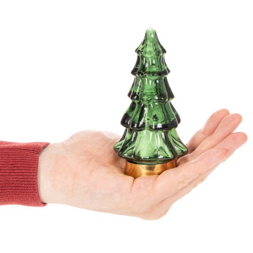 Albero di Natale in vetro con luci a LED, decorazione da tavolo, Natale, 13 cm, 2 pezzi | Floristik24.it