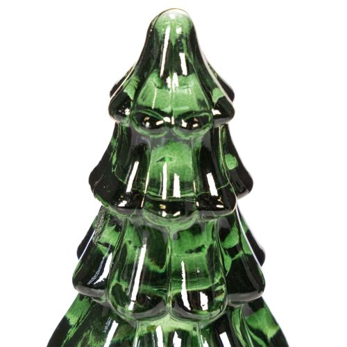 Albero di Natale in vetro con luci a LED, decorazione da tavolo, Natale, 13 cm, 2 pezzi | Floristik24.it