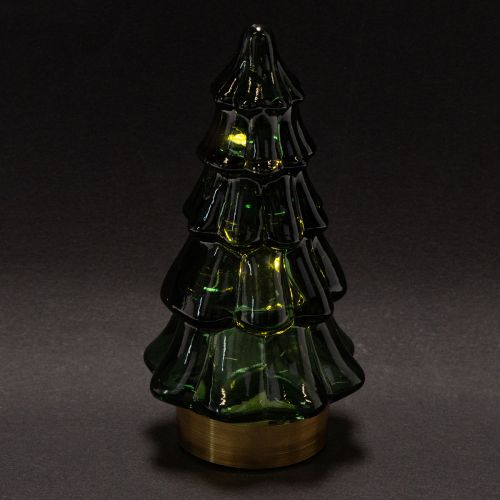 Albero di Natale in vetro con luci a LED, decorazione da tavolo, Natale, 13 cm, 2 pezzi | Floristik24.it