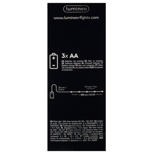 Prodotto Catena luminosa a micro LED con cavo per interni bianco caldo 390 cm