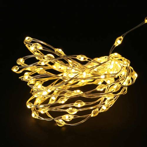 Prodotto Catena luminosa Filo luminoso a LED con batterie bianco caldo 100 1,59 m
