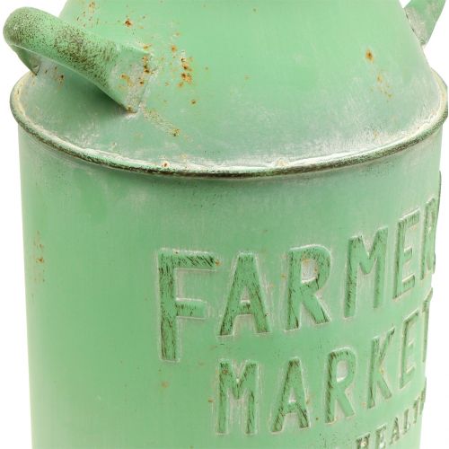 Floristik24 Lattiera decorativa verde antico Ø18cm H32cm