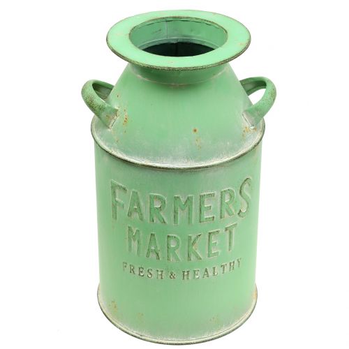 Floristik24 Lattiera decorativa verde antico Ø18cm H32cm