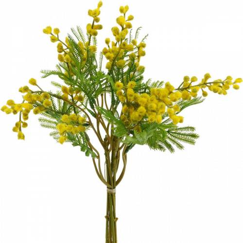 Floristik24 Mazzo di piante artificiali artificiali Mimosa giallo 39 cm