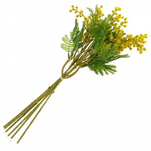 Floristik24 Mazzo di piante artificiali artificiali Mimosa giallo 39 cm