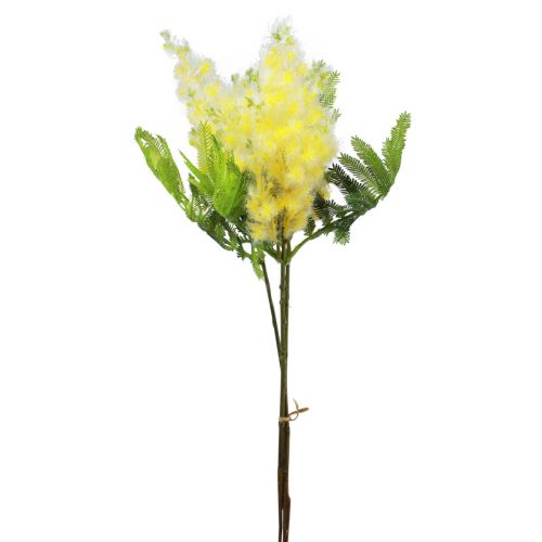 Prodotto Pianta artificiale Acacia argentata Mimosa Fioritura gialla 53cm 3 pezzi