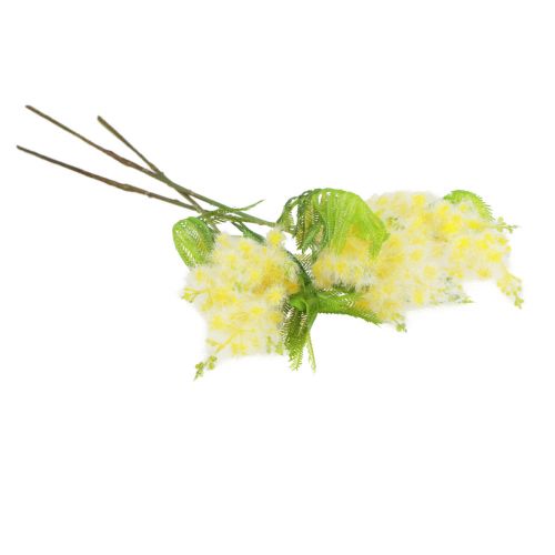 Prodotto Pianta artificiale Acacia argentata Mimosa Fioritura gialla 53cm 3 pezzi
