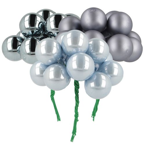 Mini palline di Natale in vetro a specchio bacche toni blu 25mm 140 pezzi