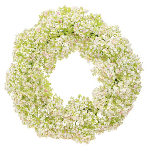 Prodotto Ghirlanda di fiori artificiali piccola ghirlanda bianca rosa verde Ø25cm