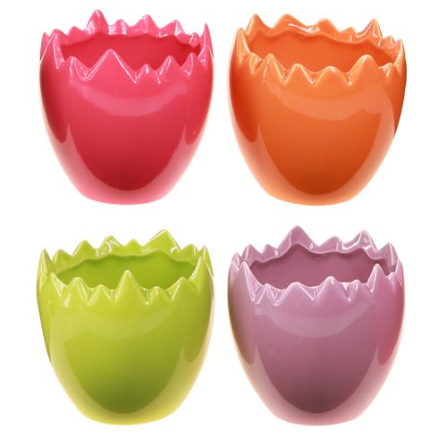 Mini vaso di fiori uovo di Pasqua uova colorate vasi pastello 8,5 cm 4 pezzi