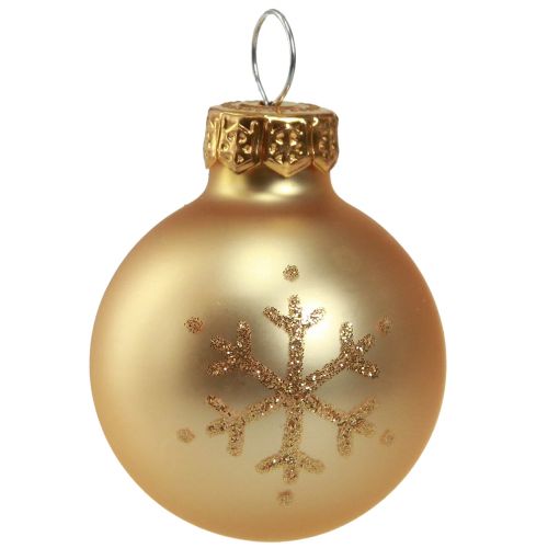Prodotto Mini palline per albero di Natale in vetro trasparente oro perlato Ø3cm 9 pz