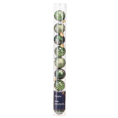 Prodotto Mini palline per albero di Natale in vetro verde oro Ø3cm 9 pz