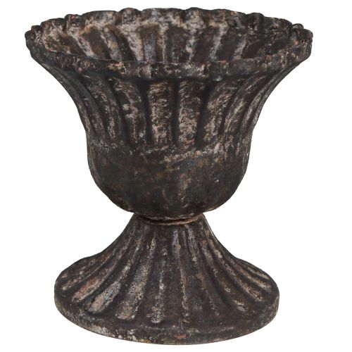 Prodotto Mini tazza decorativa vintage in metallo nero ruggine Ø8cm H8,5cm 2 pezzi