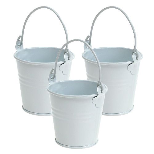 Floristik24 Mini secchio bianco Ø6cm H6cm 12p