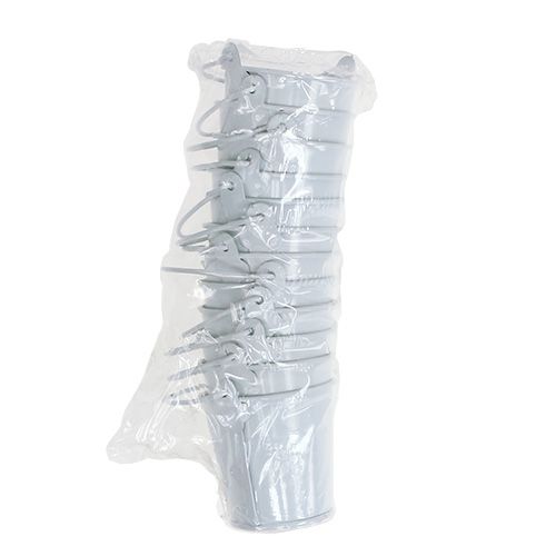 Floristik24 Mini secchio bianco Ø6cm H6cm 12p