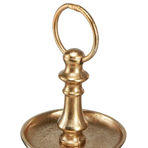 Floristik24 Mini etagere in metallo decorazione oro opaco decorazione da tavolo a 2 livelli H22cm