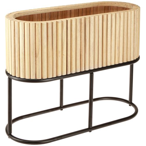 Prodotto Mini fioriera rialzata in legno ovale da giardino, 50×20 cm, altezza 40 cm