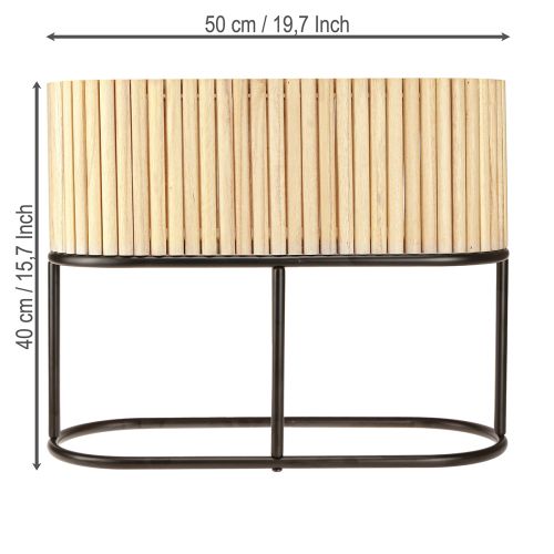 Prodotto Mini fioriera rialzata in legno ovale da giardino, 50×20 cm, altezza 40 cm