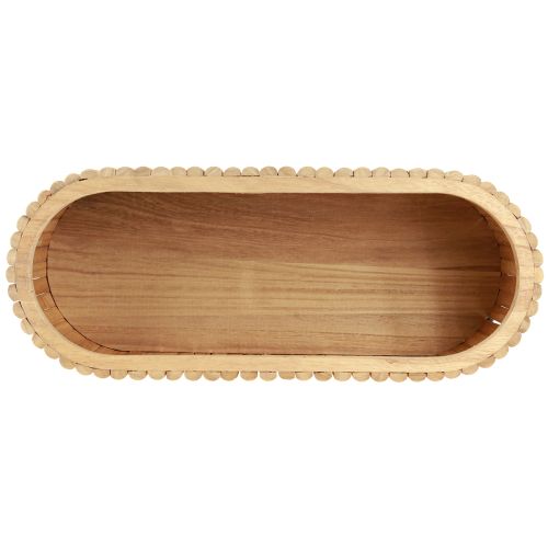 Prodotto Mini fioriera rialzata in legno ovale da giardino, 50×20 cm, altezza 40 cm