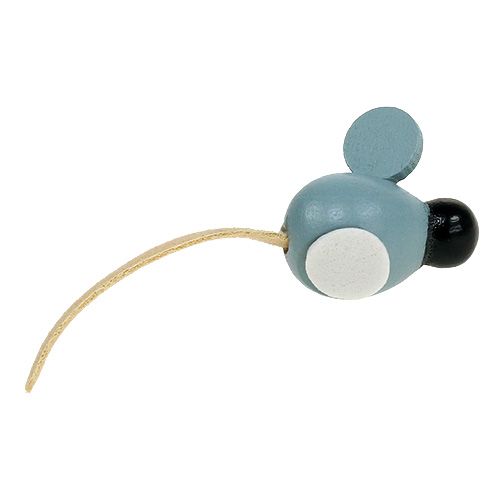 Floristik24 Mini mouse in legno bianco grigio 2cm 24p