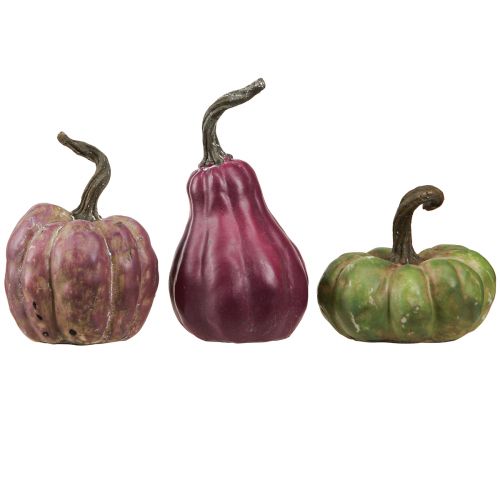 Prodotto Mini Decorazione Zucca Bacca Verde Decorazione Autunnale Assortiti 7,5/9/11 cm 3 pz