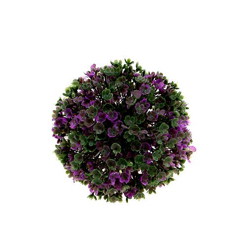 Prodotto Mini palla decorativa viola con fiori artificiali Ø10 cm 1 pezzo