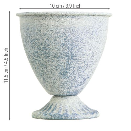 Prodotto Mini trofeo vaso calice metallo bianco blu H11.5cm 2pz