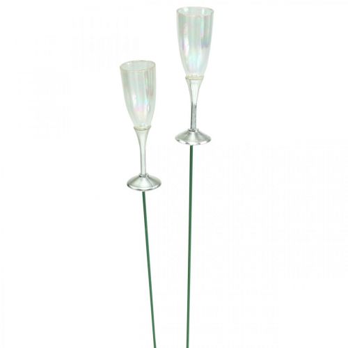 Prodotto Mini bicchiere di champagne Decorazione di capodanno da incollare 7,5 cm 24 pezzi
