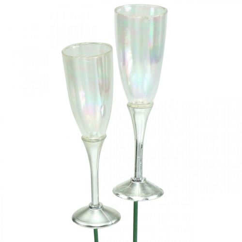 Prodotto Mini bicchiere di champagne Decorazione di capodanno da incollare 7,5 cm 24 pezzi