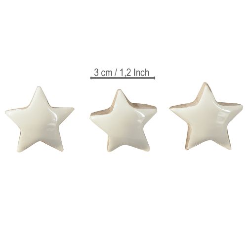 Prodotto Mini Stelle Decorazione in Legno di Mango Bianco Ø3cm 9 pezzi
