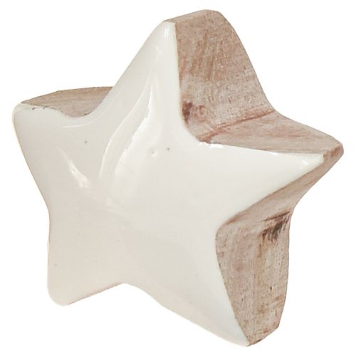 Prodotto Mini Stelle Decorazione in Legno di Mango Bianco Ø3cm 9 pezzi