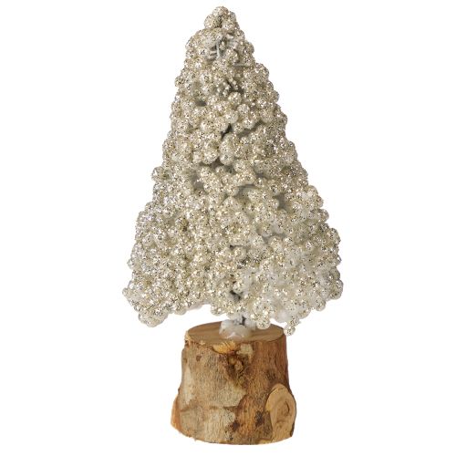 Prodotto Mini decorazione da tavolo per albero di Natale bianco champagne H8cm 12 pezzi