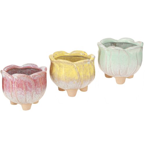 Prodotto Mini vaso in ceramica fioriera assortiti Ø8cm H7cm 3pz