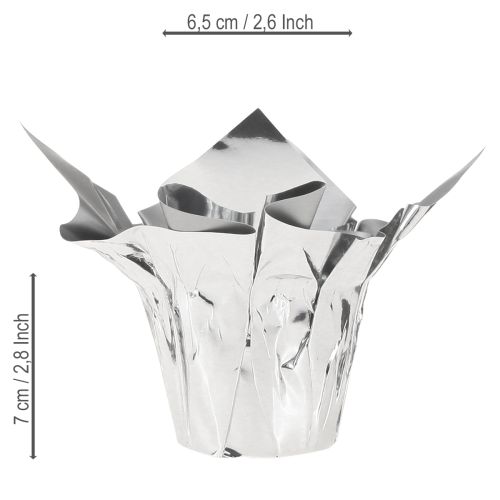 Prodotto Confezione regalo mini fioriera in argento Ø4,5 cm A7 cm 8 pz